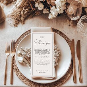 Elegant Monogram Wedding Thank You Card QR Code