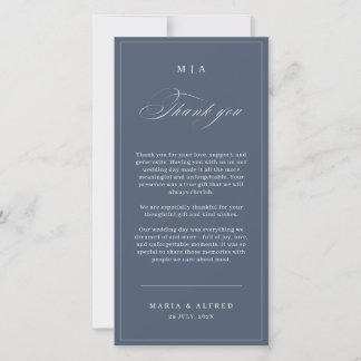 Elegant Monogram Wedding Thank You Card QR Code