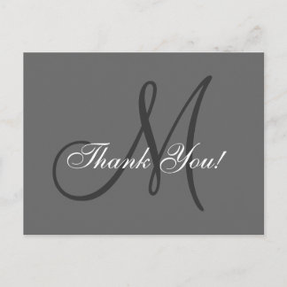 Elegant Monogram | Wedding Thank You Postcard