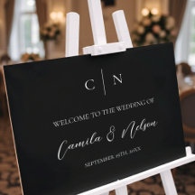 Elegant Monogram Wedding Welcome Sign
