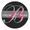 Elegant Monogram White Black Fuchsia Wedding Seal