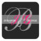 Elegant Monogram White Black Fuchsia Wedding Seal