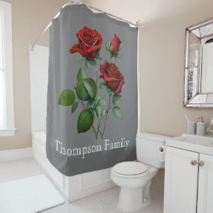 Elegant monogram with beautiful roses l Grey