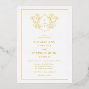 Elegant Monogram Wreath Wedding Gold