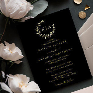 Elegant Monogram Wreath Wedding Real