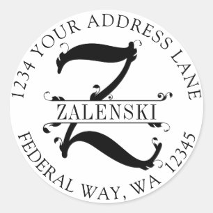 Elegant Monogram Z Circular Envelope Seal
