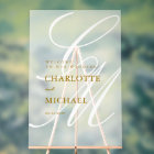 Élégant, Monogramme, Blanc, Transparent, Mariage