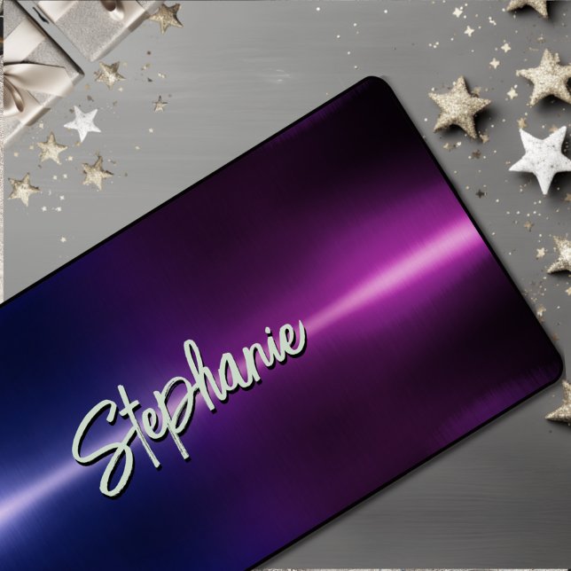 Élégant monogramme bleu ombré rose (Créateur téléchargé)