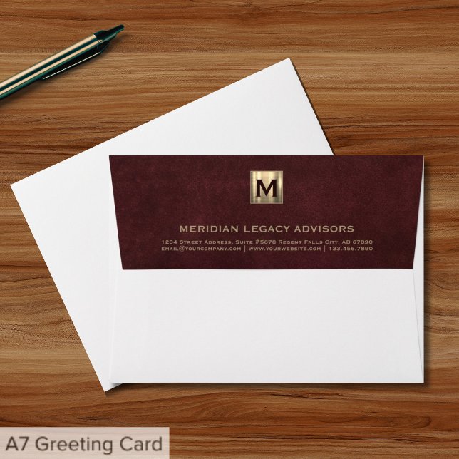 Élégant Monogramme Business Enveloppe (Créateur téléchargé)