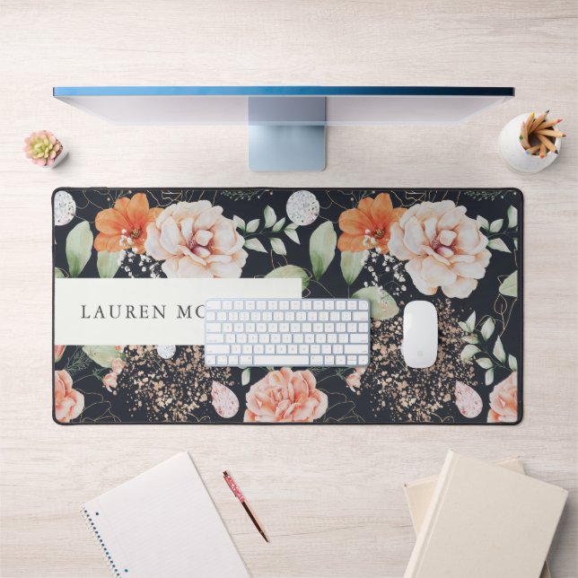 élégant monogramme d'aquarelle florale d'été (Bureau 1)