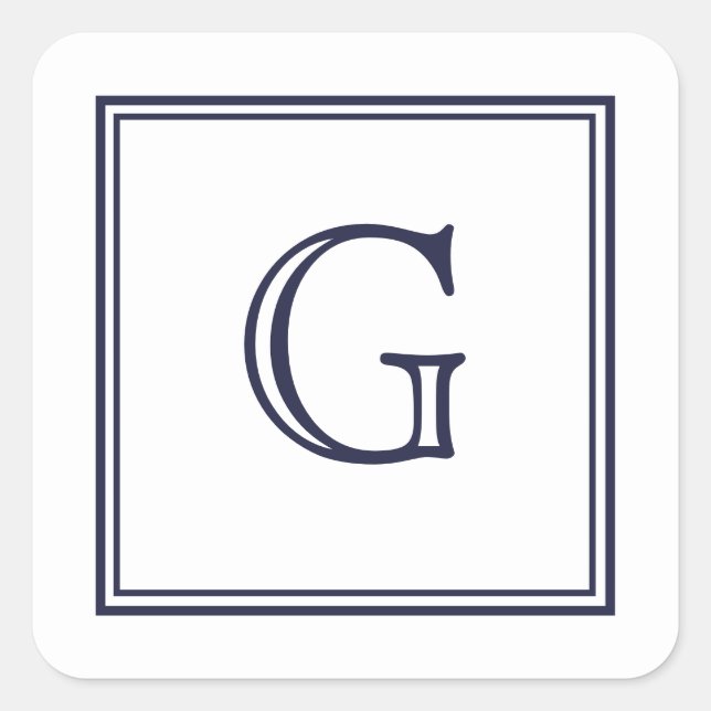 Élégant monogramme de bloc avec autocollants de Ca (Devant)