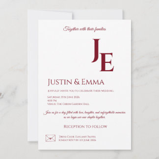 Élégant Monogramme Faire-part de mariage esthétiqu