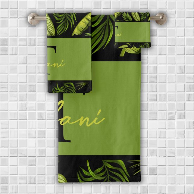 Élégant Monogramme Feuille Tropical (Créateur téléchargé)