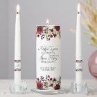 Élégant Monogramme Floral Bride & Groom Bourgogne