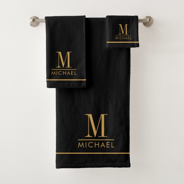Élégant Monogramme Gold Nom Noir (En situation)