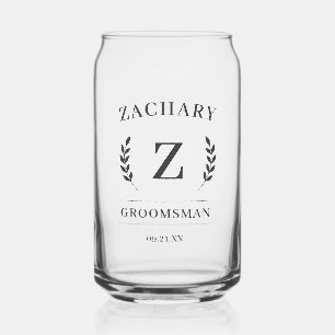 Élégant Monogramme Groomsmen Bière Mariage cadeau