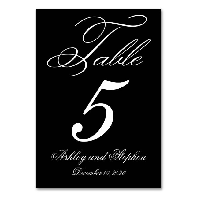 Élégant Monogramme Mariage Cartes Numéro de table (Par défaut)