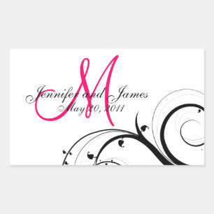 Élégant Monogramme Mariage Étiquettes de vin