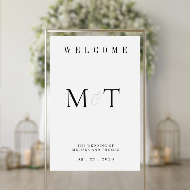Élégant Monogramme minimaliste Mariage Bienvenue (Créateur téléchargé)