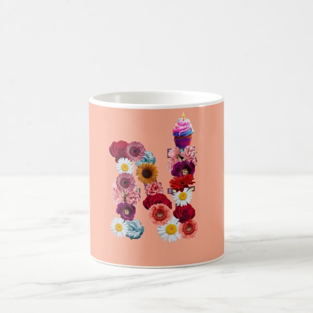 Élégant Monogramme N Mug (Centre)