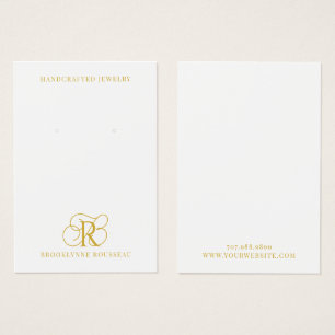 Élégant Monogramme Or Elevage Carte d'affichage