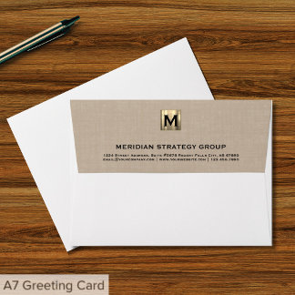 Élégant Monogramme Or Enveloppe d'entreprise