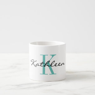 Élégant monogramme personnalisé petite tasse ex