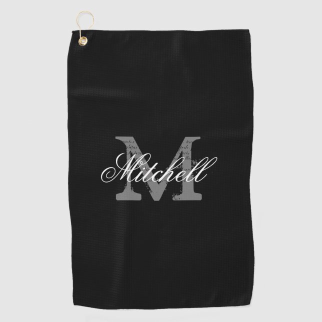 Élégant monogramme personnalisé serviette de golf  (Devant)