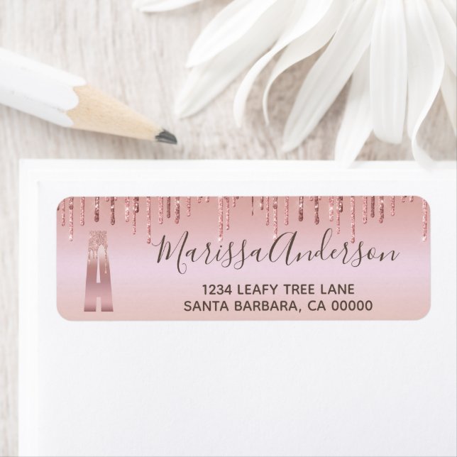 Élégant Monogramme Rose Gold Parties scintillant G (En situation)