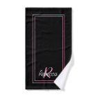 Élégant Monogramme rose noir Nom initial rayé 