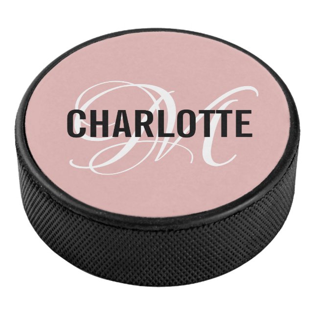 Élégant monogramme rose rousse nom hockeyeur (3/4/2016 12:00:00 AM)