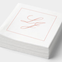 Élégant Monogramme Simple Mariage de script Rose o