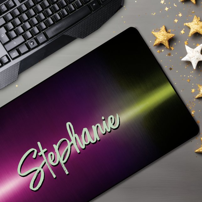 Élégant monogramme vert ombré rose (Créateur téléchargé)