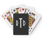 Elegant Monogrammed Black and White Playing Cards