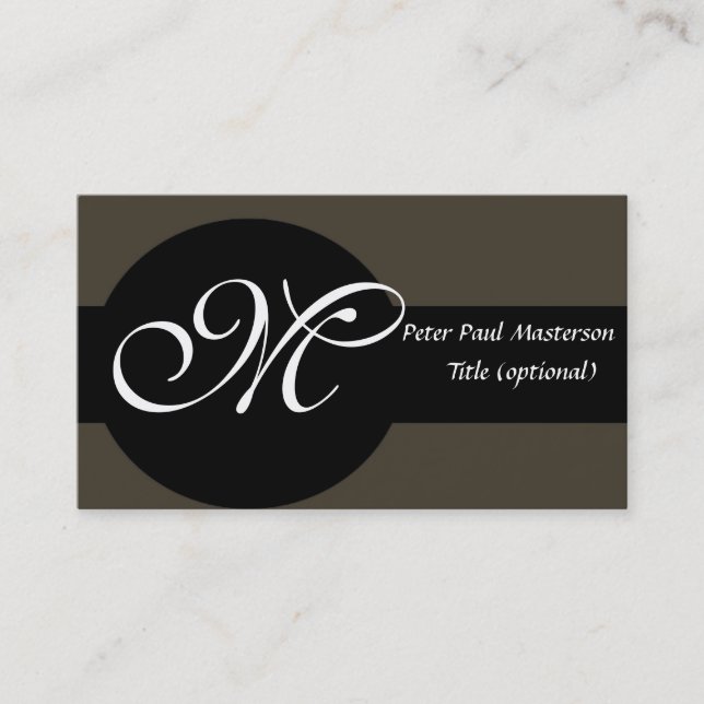 Elegant Monogrammed Classy Business Card (Front)