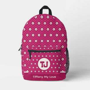 Elegant Monogrammed Elementary Student Backpack