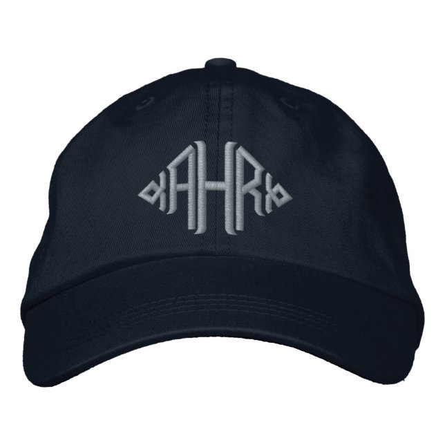 Elegant Monogrammed Embroidered Hat (Front)