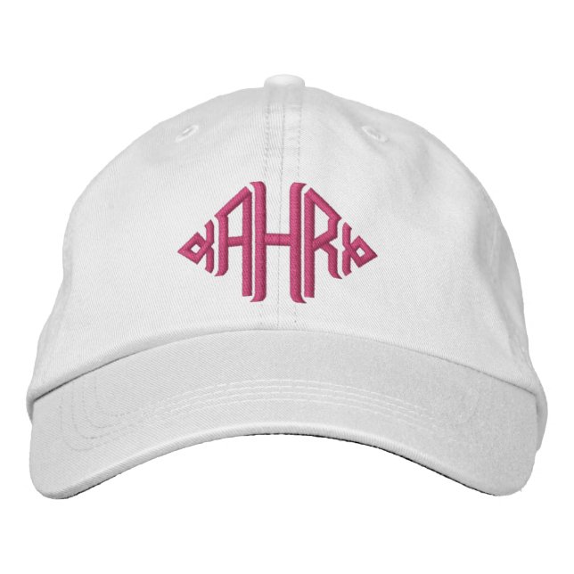 Elegant Monogrammed Embroidered Hat (Front)