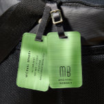 Elegant Monogrammed Green Luggage Tag<br><div class="desc">Elegant Monogrammed Green Luggage Tag.</div>