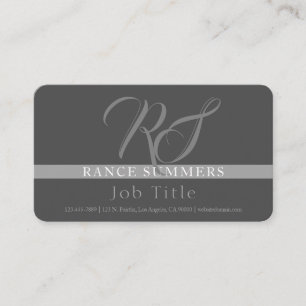 Elegant Monogrammed   Greys Business Card