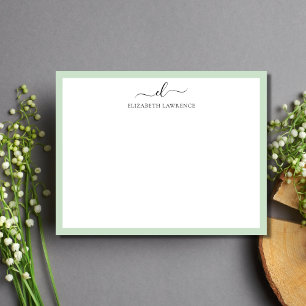 Elegant Monogrammed Handwritten Script Note Card