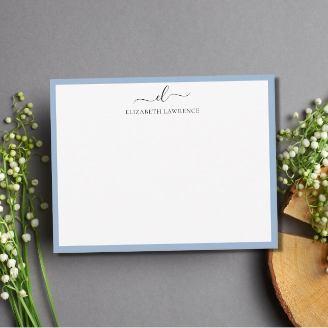 Elegant Monogrammed Handwritten Script Note Card (Creator Uploaded)
