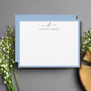 Elegant Monogrammed Handwritten Script Note Card