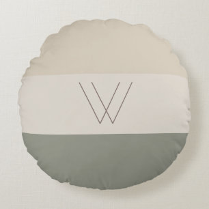 Elegant Monogrammed Initial Stylish Chic Pattern Round Pillow