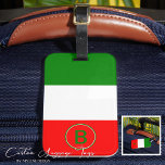 Elegant Monogrammed Italian Flag Luggage Tag<br><div class="desc">Take a piece of Italy with you wherever you travel using our Elegant Monogrammed Italian Flag Luggage Tag. Crafted meticulously with an Italian-inspired design, it is the epitome of chic functionality. The vibrant colours of the Italian flag, green, white, and red, are beautifully embodied in the tag, giving it a...</div>