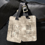Elegant Monogrammed Ivory Beige Pearl Texture Luggage Tag<br><div class="desc">Personalized Elegant Monogrammed Ivory Beige Pearl Texture Luggage Tag.</div>