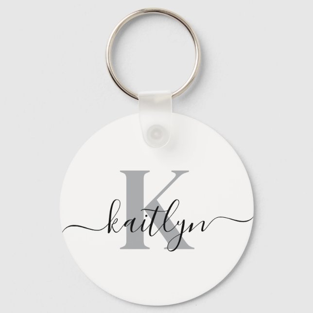 Elegant Monogrammed Keychain (Front)