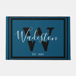 Elegant Monogrammed Letter and Name Doormat