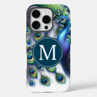 Elegant Monogrammed Peacock