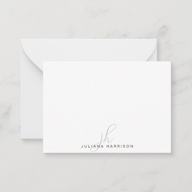 Elegant Monogrammed Personalized Card (Front)